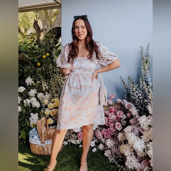 Jillian Harris x Joe Fresh Blushing Flower Back Tie Dress - Picture 5 of 9